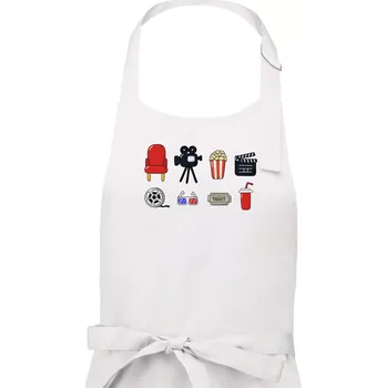 Kuchyňská zástěra Filmové triko - Pánská zástěra na vaření - Univerzální velikost ( Bílá )