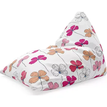 Sedací pytel Sablio Sedací vak Triangl Růžové kvítí: 120 x 100 x 100 cm