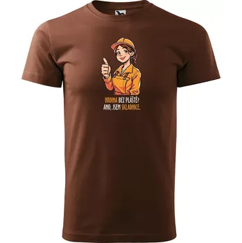 Pánské tričko Sablio Tričko s potiskem Ano, jsem skladnice - hnědé S