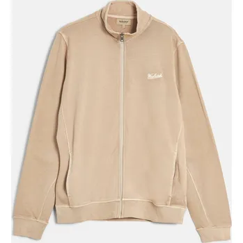 Pánská mikina MIKINA WOOLRICH GARMENT DYED FULL-ZIP TRACK WHITE PEPPER