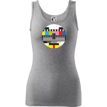 Dámské tričko No signal televizní obrazec - Dámské tílko - M ( Tmavě šedý melír )