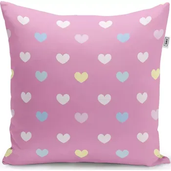 Polštář Sablio Polštář Srdce na růžové - 60x60 cm