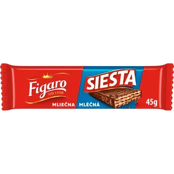 Figaro Siesta oplatka v mléčné čokoládě s náplní kakaovou příchutí 45g