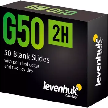 Podložní dvoudutinová sklíčka Levenhuk (G50 2H) 76,2x25,4 mm (50 ks)