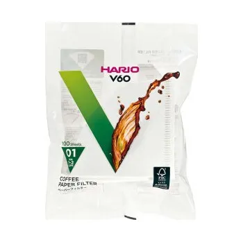Filtr do kávovaru Hario papírové filtry pro V60-01 - 100 ks - bělené [VCF-01-100W]