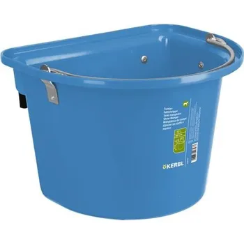 napáječka pro hospodářská zvířata Kbelík pro koně, 12 l, závěsný s pevnými kovovými držáky - modrý