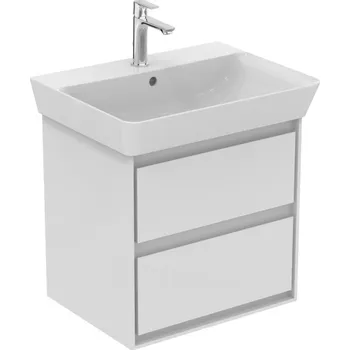 Koupelnový nábytek Skříňka pod umyvadlo. IDEAL STANDARD CONNECT AIR53x40,9x51,7 cm, 2 zásuvky, matná bílá/lesklá bílá