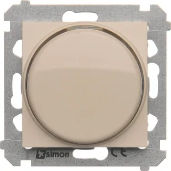 vypínač Stmívač osvětlení, otočné ovládání, tlačítkové spínání, 20 – 500&nbsp;W,, Simon 54 DS9T.01/41, krémová