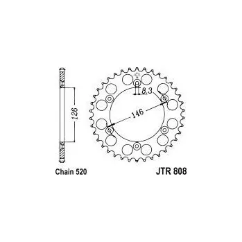 Řetězová sada pro motocykl Řetězová rozeta JT JTR 808-41 41 zubů, 520