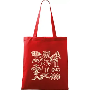 Indiánské znaky - Taška bavlněná - 42 x 38 cm ( Červená )