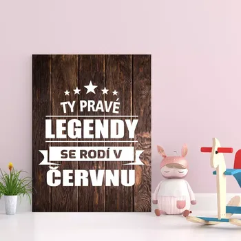 Plechová cedule Sablio Dárková cedulka Ty pravé legendy se rodí v červnu: 30x40 cm
