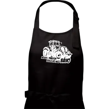 Kuchyňská zástěra Holky, traktor stojí víc než bávo - Pánská zástěra na vaření - Univerzální velikost ( Černá )