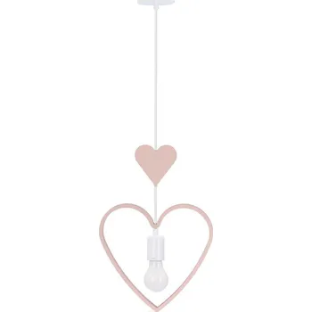 Závěsné svítidlo do dětského pokoje SINGLE 4 - 1xE27, 20W, bílé / růžové