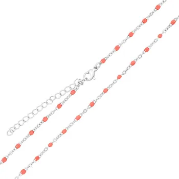 Řetízek Náhrdelník Nathalia z chirurgické oceli - růžový varianta 38 cm KMM1743N-38 cm