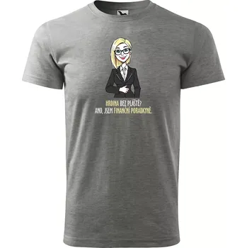 Sablio Tričko s potiskem Ano, jsem finanční poradkyně - šedé 2XL