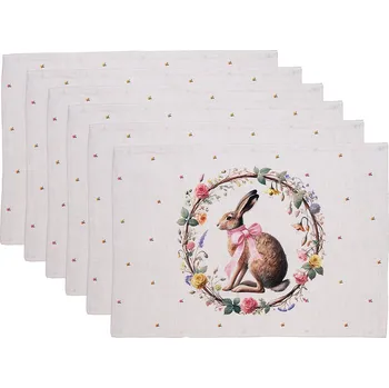 prostírání Clayre & Eef - Textilní prostírání EASTER WHISPERS COLLECTION - sada 6 kusů EWC40