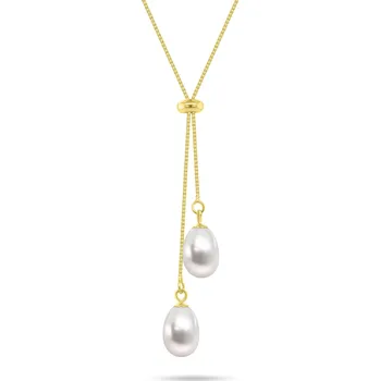Náhrdelník Brilio Silver Pozlacený posuvný náhrdelník s pravými perlami NCL217Y + 2 měsíce na vrácení zboží