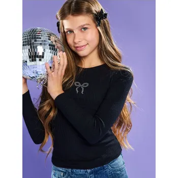 Oblečení a móda Sinsay - Žebrovaná halenka - černá - 334GG-99X - 334GG-99X-140