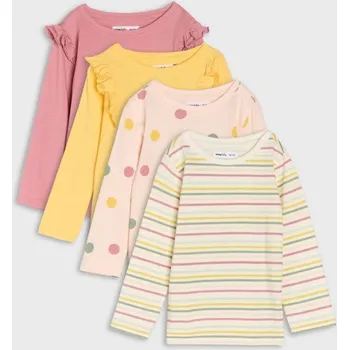 Sinsay - Bavlněné tričko 4 pack - krémová - 465GK-01X - 465GK-01X-68