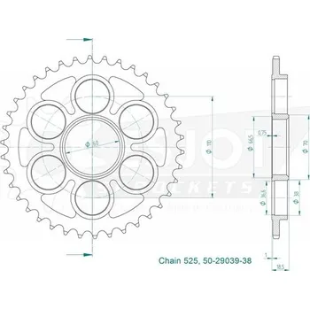 Řetězová sada pro motocykl Rozeta 38 zubů Ducati