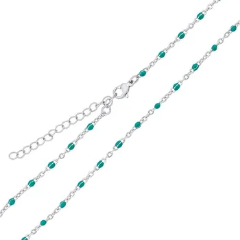 Řetízek Náhrdelník Nathalia z chirurgické oceli - tyrkysový varianta 38 cm KMM1744N-38 cm