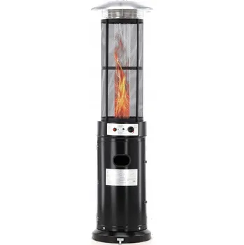 Průmyslové topidlo Plynový terasový ohřívač oválný černý s regulátorem a ochranným obalem (Topidlo, plynový ohřívač )