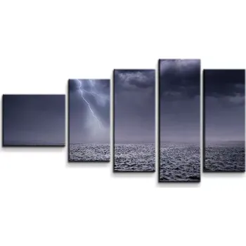 Obraz Sablio Obraz - 5-dílný Bouře nad mořem - 100x60 cm