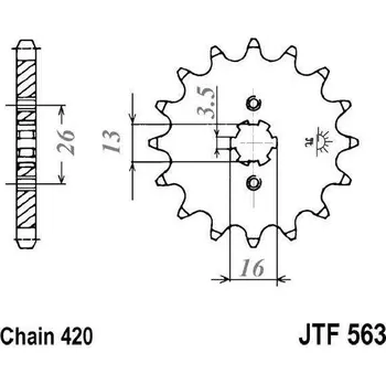 Motodíl Řetězové kolečko JT JTF 563-11 11 zubů, 420