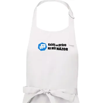 Kuchyňská zástěra Každý má právo na můj názor - Pánská zástěra na vaření - Univerzální velikost ( Bílá )