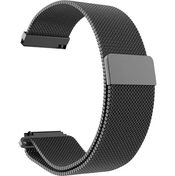 Kovový řemínek milánský tah 22 mm - univerzální (Samsung, Huawei, Xiaomi,..) Černá