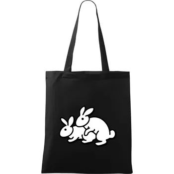 Dupající králící - Taška bavlněná - 42 x 38 cm ( Černá )