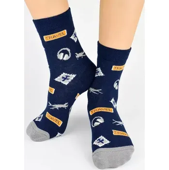 Chlapecké oblečení Chlapecké ponožky SB001 Travel - 31-34 / tmavě modrá
