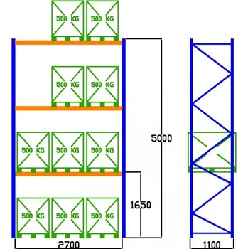 Dílenský regál Pal-Rack 5000 pole 2700 / 500 kg / základní pole