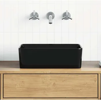 Umyvadlo černé 40 x 30 x 13 cm keramika IM_143920