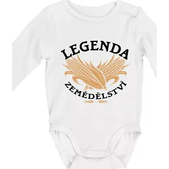 Legenda zemědělství - Body kojenecké s dlouhým rukávem - Dlouhý r. 3-6 měs ( Bílá )