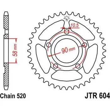 Řetězová sada pro motocykl Řetězová rozeta JT JTR 604-36 36 zubů, 520