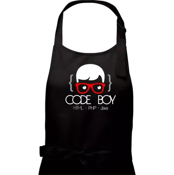Kuchyňská zástěra Code Boy - Pánská zástěra na vaření - Univerzální velikost ( Černá )