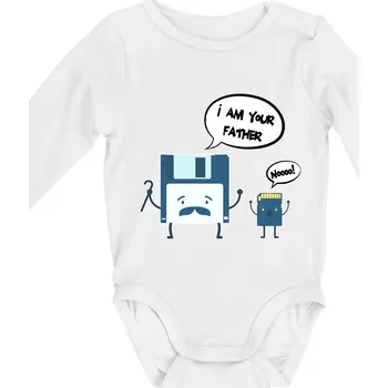 I am your father SD karta - Body kojenecké s dlouhým rukávem - Dlouhý r. do 3 měs ( Bílá )