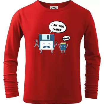 Chlapecké tričko I am your father SD karta - Triko dětské Long Sleeve - 122 cm/6 let ( Červená )