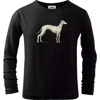 Chlapecké tričko Vintage Whippet - Triko dětské Long Sleeve - 134 cm/8 let ( Černá )