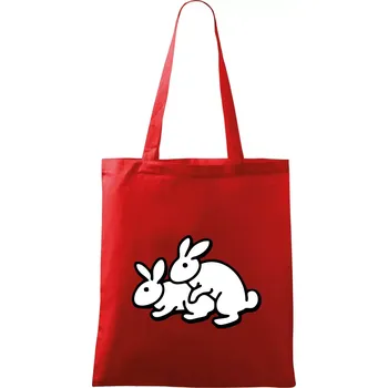 Nákupní taška Dupající králící - Taška bavlněná - 42 x 38 cm ( Červená )