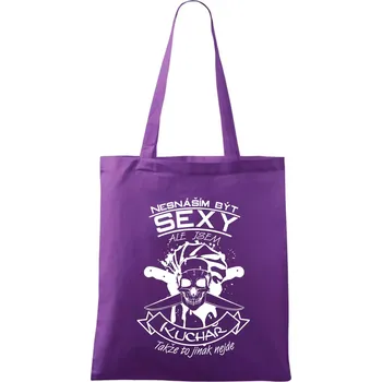 Nákupní taška Nesnáším být sexy - Kuchař - Taška bavlněná - 42 x 38 cm ( Fialová )