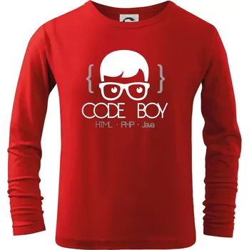 Chlapecké oblečení Code Boy - Triko dětské Long Sleeve - 122 cm/6 let ( Červená )