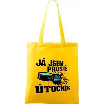 Já jsem prostě útočník (hokej) - Taška bavlněná - 42 x 38 cm ( Žlutá )