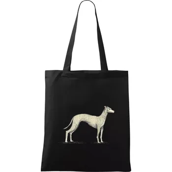 Nákupní taška Vintage Whippet - Taška bavlněná - 42 x 38 cm ( Černá )