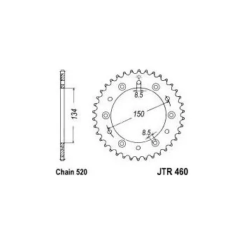 Motodíl Řetězová rozeta JT JTR 460-47 47 zubů, 520