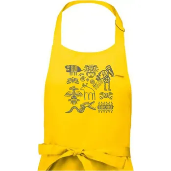 Kuchyňská zástěra Indiánské znaky - Dámská zástěra na vaření - Univerzální velikost ( Žlutá )