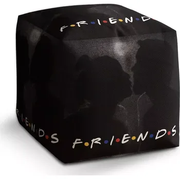 Taburet Sablio Taburet Cube Seriál přátelé FRIENDS Polibek: 40x40x40 cm