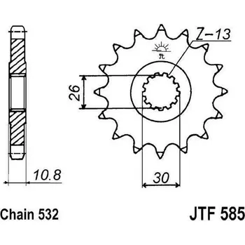 Řetězová sada pro motocykl Řetězové kolečko JT JTF 585-17 17 zubů, 532