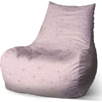 Sedací pytel Sablio Sedací vak Bean Barevné křížky - 100 x 90 x 45 cm